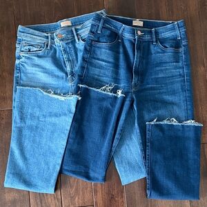 2 PAIR MOTHER JEANS - SOLD TOGETHER AT A DISCOUNT - SIZE 30